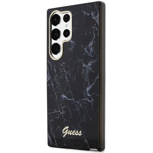 Guess S23 Ultra Hardcase Marmor Svart Mobildeksel Guess S23 Ultra Hardcase Marmor Svart Mobildeksel