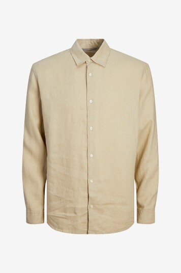 Jack & Jones - Skjorte jprcClawrence Linen Shirt L/S - Brun
