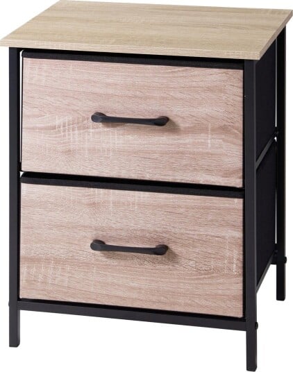 H&S Deco Oppbevaringsskap M/2 Skuffer 45x30x54cm Sort Metall/Natur Mdf H&S Deco Oppbevaringsskap M/2 Skuffer 45x30x54cm Sort Metall/Natur Mdf