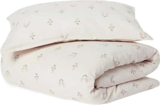 Garbo&Friends Seersucker Bed Set Junior 100x 130cm/ 35x 55cm La Fraise Cream 100x 130cm