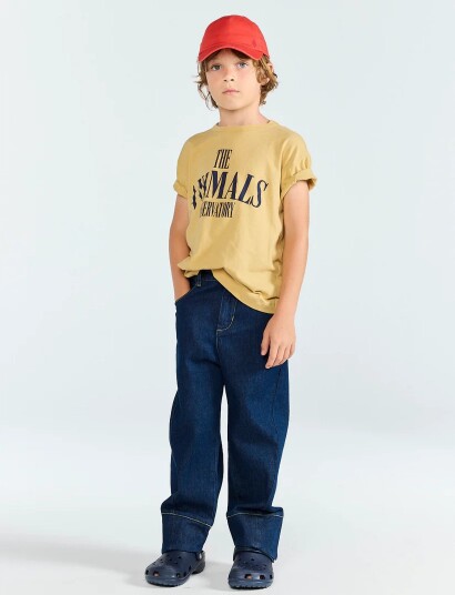 THE ANIMALS OBSERVATORY Pupfish Kid T Shirt Deep Blue 8Y Beige 116 THE ANIMALS OBSERVATORY Pupfish Kid T Shirt Deep Blue 8Y Beige 116