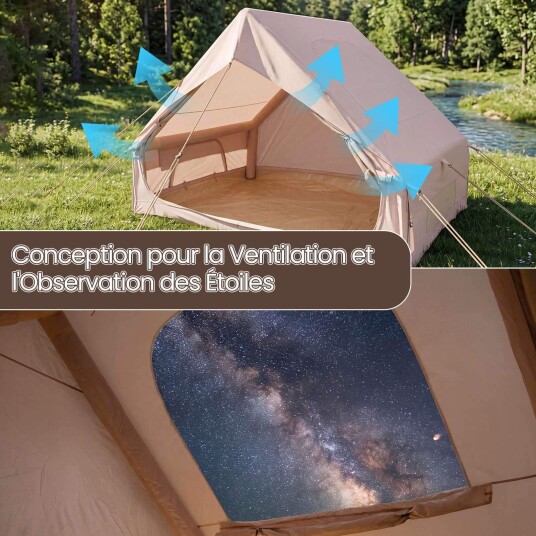 Northix telt Oppblåsbart campingtelt vanntett for 4 personer luftpumpe Northix telt Oppblåsbart campingtelt vanntett for 4 personer luftpumpe