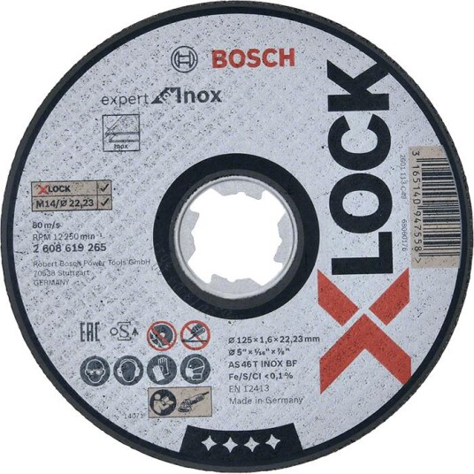 Bosch Expert for Inox Kappeskive X-LOCK 115 × 1,6 × 22,23 mm, Maskintilbehør & forbruk
