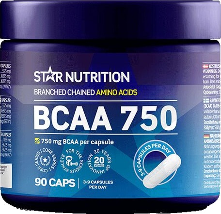 Star Nutrition BCAA 750 Kapsler 90 stk Star Nutrition BCAA 750 Kapsler 90 stk