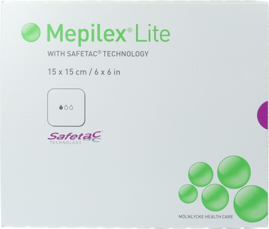 Mepilex Lite 15 x 15 cm skumbandasje, 5 stk