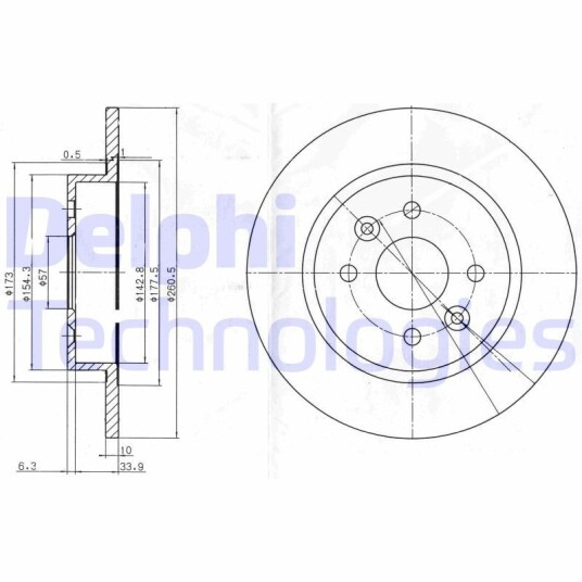 Bremseskive DELPHI BG3804