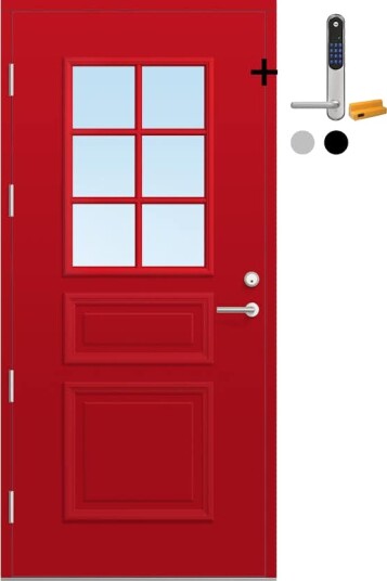 Ytterdør Bygg1 Fjord 03 Klarglass med Yale Doorman Classic Home