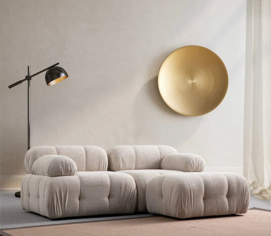 Belgin Sofa med Sjeselong 2 seter Krem