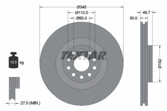 Bremseskive TEXTAR 92120605