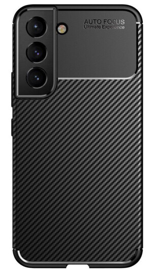 INCOVER Samsung Galaxy S22 Carbon Fiber Fleksibel Plastdeksel - Sort