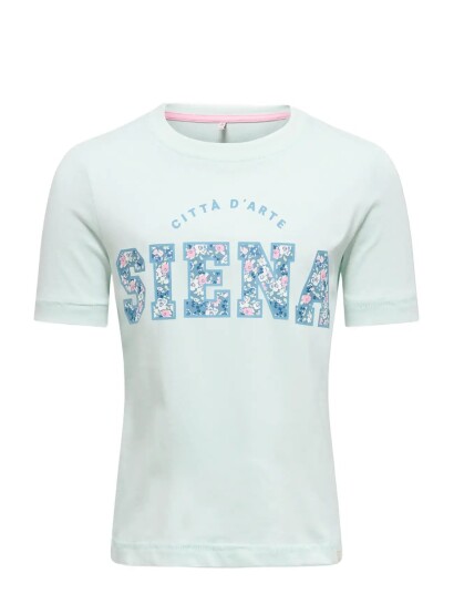 Kids Only Kmgfie Life Ss Reg Printed Tee Jrs Blue 98