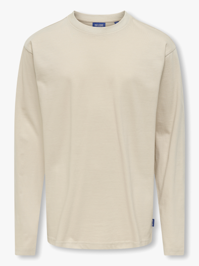 Only & Sons Jr Fred Life Loose Long Sleeve Tee Jrs Beige 110/116