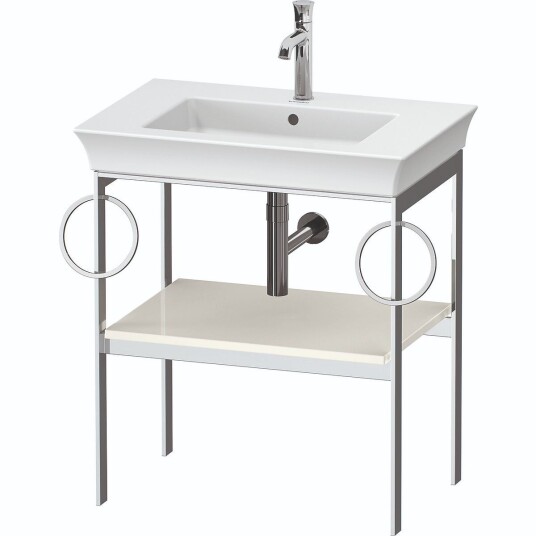 Duravit White Tulip Metallkonsoll 68,4x45x76 cm Nordisk Hvit Høygl./Krom