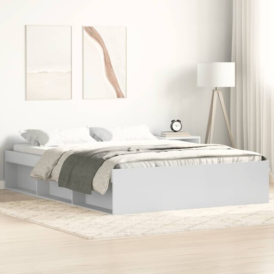 vidaXL Sengeramme hvit 135x190 cm 8721012158641