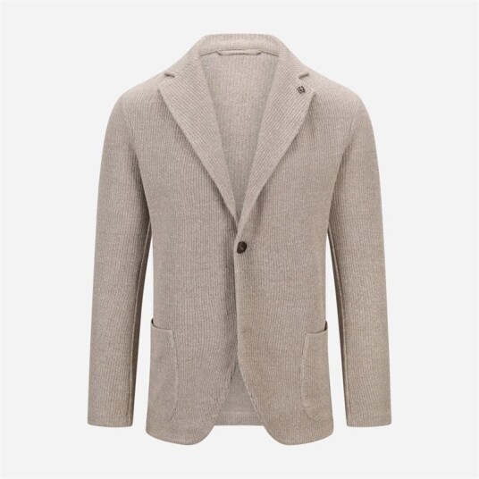 Gran Sasso Blazer Jacket Cotton Linen Taupe