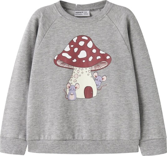 Name It Genser NmfVenus Grey Melange/Sopp Name It 6 år (116) Genser Grå