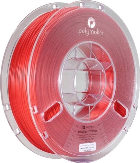 Polymaker Pd01003 Polyflex Tpu-95A Filament Tpu Fleksibel 1,75 Mm 750 G Rød 1 Stk
