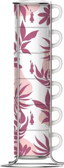 Ripa 6 delers kaffekoppsett Bialetti 29596 Hvit rosa porselen 90 ml enheter Ripa 6 delers kaffekoppsett Bialetti 29596 Hvit rosa porselen 90 ml enheter