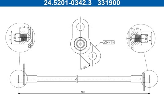 ATE 24.5201-0342.3 Bremseslange
