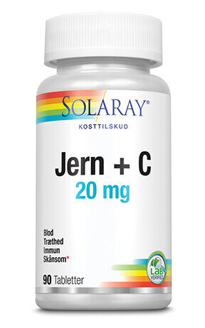 Solaray Jern + C-vitamin - 90 Tabletter Solaray Jern + C-vitamin - 90 Tabletter