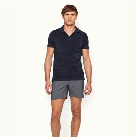 Orlebar Brown Terry Towelling Polo Shirt - Navy Orlebar Brown Terry Towelling Polo Shirt - Navy