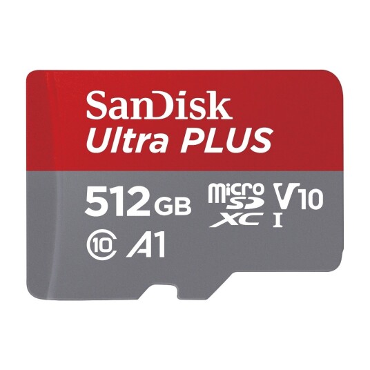 SANDISK MICROSDXC ULTRA+ MINNEKORT 512 GB A1 C10 V10