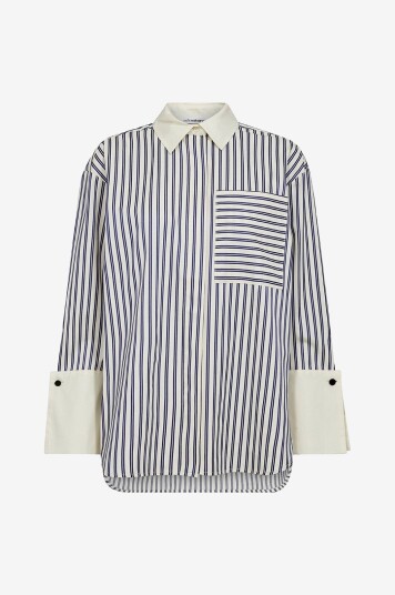 co’couture - Skjorte SamsonCC Stripe Cuff Shirt - Blå