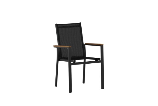 Venture Design Texas lenestol Svart Teak armlene Svart