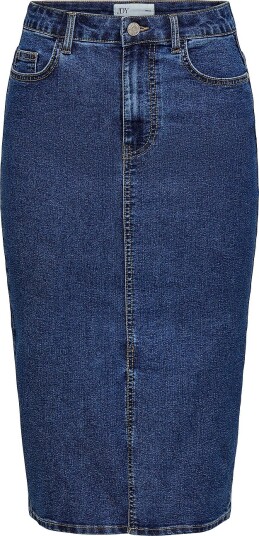 JDY   Denim skjørt jdyMoon MW Midi Slit Skirt Dnm   Blå