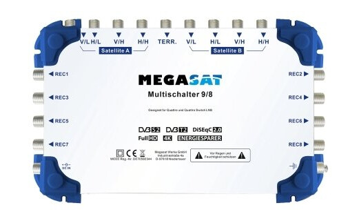 Megasat 0600151, 9 Innganger, 8 Utganger, 90-260 V, 47-63 Hz, -20 - 50 °C, 151 Mm