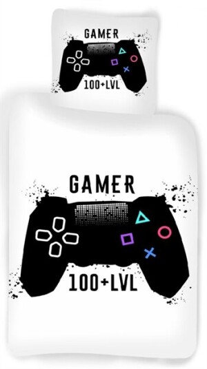Licens Sengetøy - 150x210 cm - Gamer-kontroller - 2 i 1 - 100 % bomull