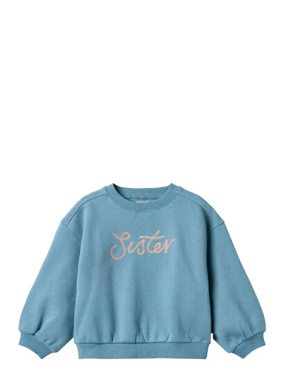 Wheat Sweatshirt L/S Embroidery Eliza - Blue - 98 Wheat Sweatshirt L/S Embroidery Eliza - Blue - 98