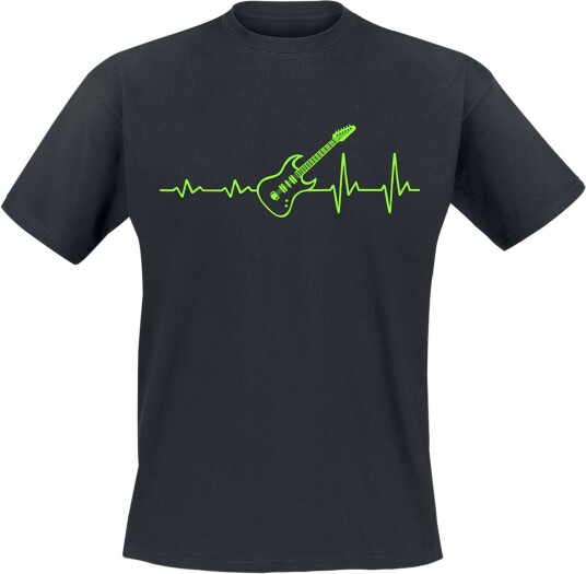 Sprüche Fun T-skjorte ECG guitar S til 4XL Herrer svart