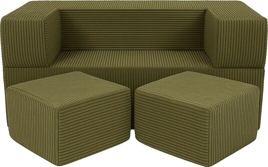 Meowbaby Aesthetic Cube Sofa Khaki