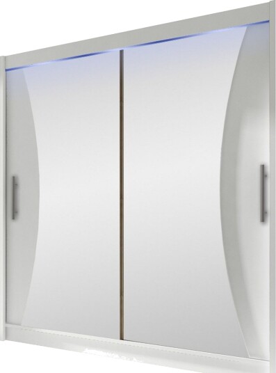 Rilievo Garderobeskap Med Speil 180x215 cm - Hvit