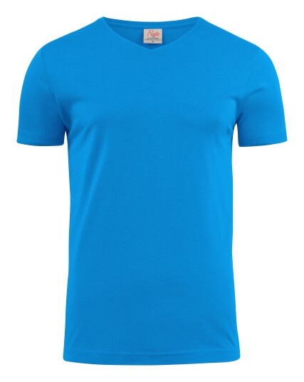 Printer Heavy V-neck T-skjorte Oceanblå Oceanblå