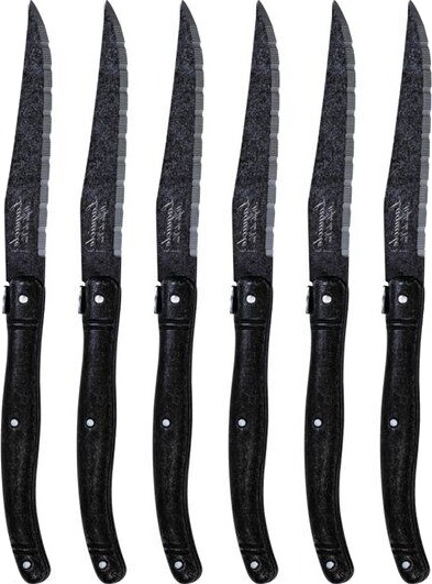Laguiole Style de Vie   Biffkniver 23 cm 6 stk stonewash