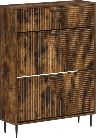 vidaXL Sko Skap HAARLEM 78 x 24 x 103 cm Konstruert tre Røkt Eik
