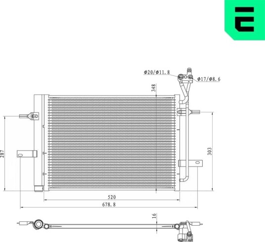Kondensator, klimaanlegg ERA 667434
