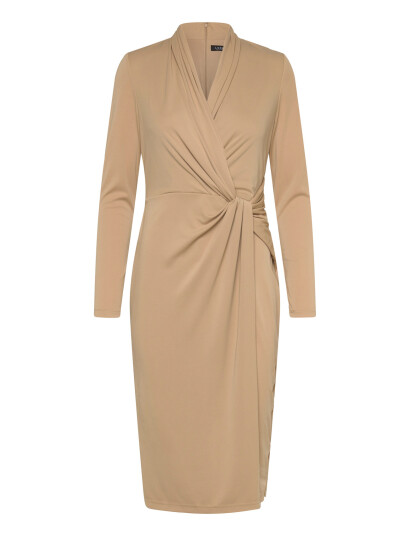 Lauren Ralph Lauren Str Matte Jersey R Knt Dresses Beige 38