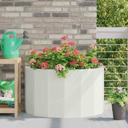 vidaXL Plantekassed Hvit 90 x 45 x 50 cm Stål vidaXL Plantekassed Hvit 90 x 45 x 50 cm Stål