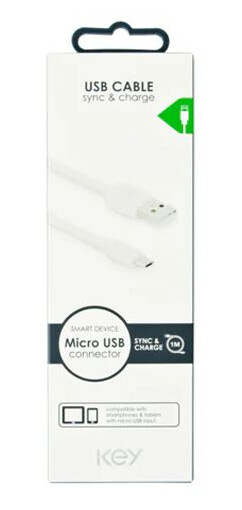 Key Ladekabel USB-A til Micro-USB 1m Key Ladekabel USB-A til Micro-USB 1m