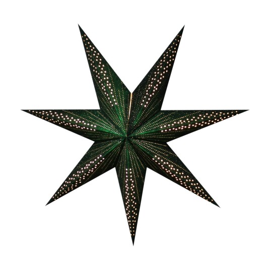 KULZ JULESTJERNE FLØYEL 60CM MØRK GRØNN GLITTER 