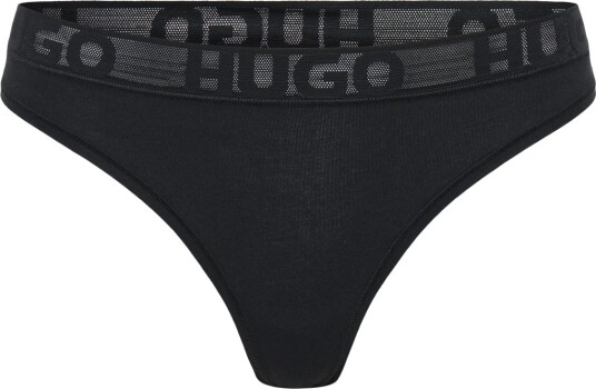 HUGO Mesh Logo Thong Black L