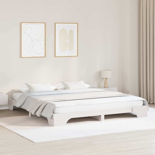 Sengestamme Hvit 200 x 200 cm Heltre furu