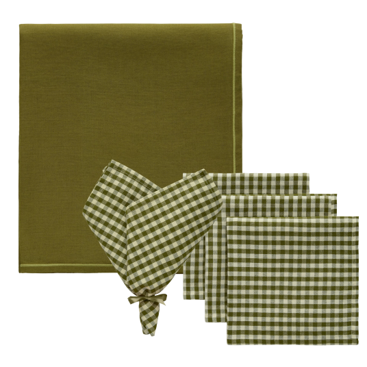 Decotique Oliva / Sienna Tekstilsett 4 Servietter + Duk Oliven