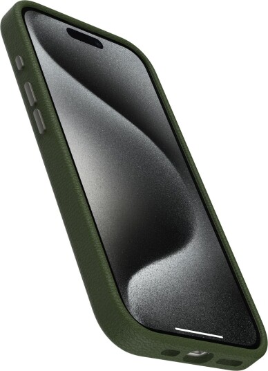 Otterbox Symmetry Cactus Leather Mobildeksel for iPhone 15 Pro - MagSafe Kompatibel - Noir Ash