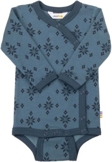 Joha Ice Crystal omslagsbody i ull/bomull Blue
