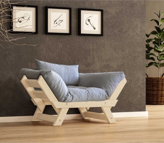 Zylar 2 seters Sovesofa Grafittgrå/Natur