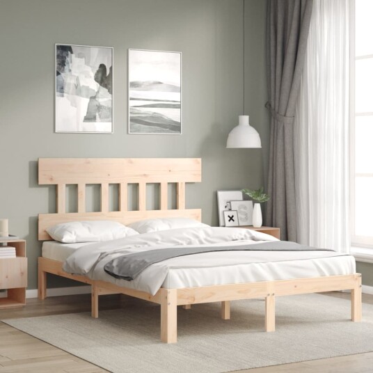 vidaXL Sengeramme med hodegavl 4FT6 double heltre 8720845987411
